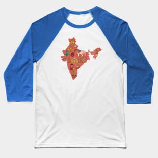 India Map Baseball T-Shirt